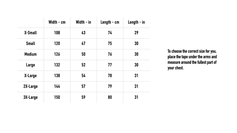 Size chart for Fallen Star Windbreaker - Black